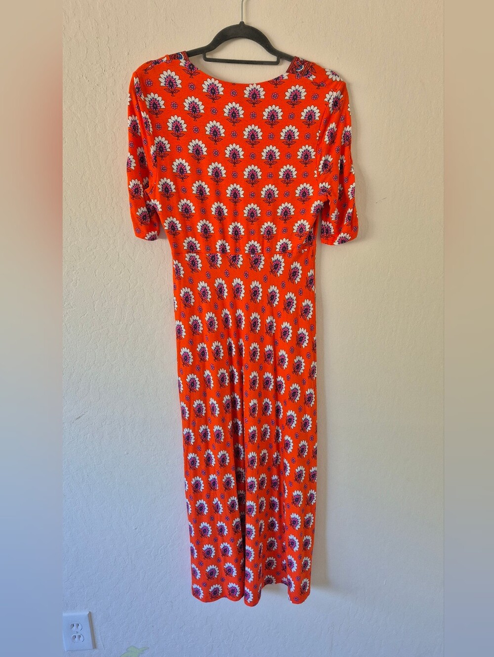Boden Red Floral Midi Wrap Rebbeca Dress 6 - Picture 7 of 7